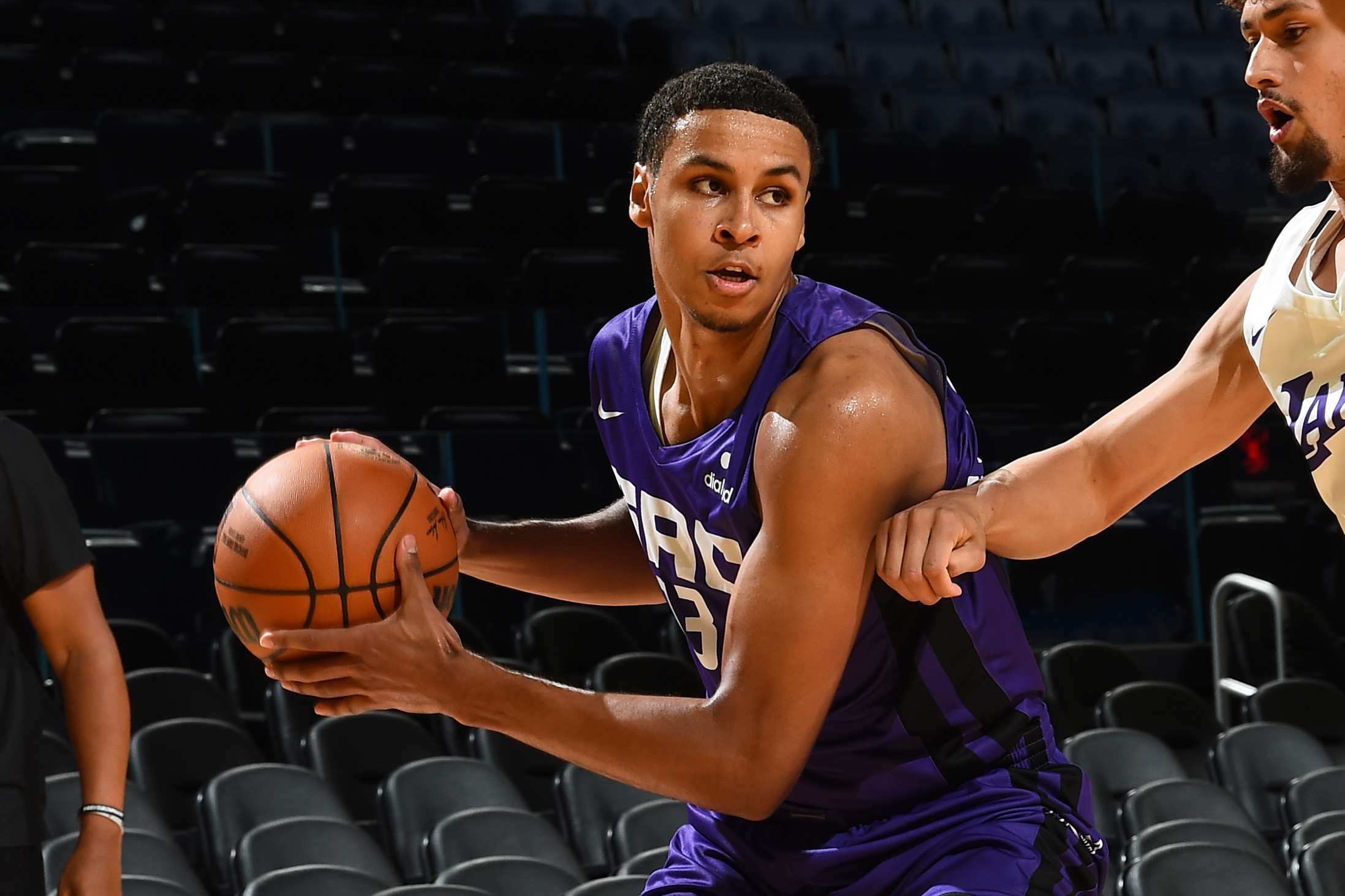 SAN FRANCISCO, CA - JULY 5: Keegan Murray #13 of the Sacramento Kings handles the ball during the 2022 California Classic on July 5, 2022 at Chase Center in San Francisco, California. NOTE TO USER: User expressly acknowledges and agrees that, by downloading and or using this photograph, user is consenting to the terms and conditions of Getty Images License Agreement. Mandatory Copyright Notice: Copyright 2022 NBAE (Photo by Noah Graham/NBAE via Getty Images) SAN FRANCISCO, CA - JULY 5: Keegan Murray #13 of the Sacramento Kings handles the ball during the 2022 California Classic on July 5, 2022 at Chase Center in San Francisco, California. NOTE TO USER: User expressly acknowledges and agrees that, by downloading and or using this photograph, user is consenting to the terms and conditions of Getty Images License Agreement. Mandatory Copyright Notice: Copyright 2022 NBAE (Photo by Noah Graham/NBAE via Getty Images)