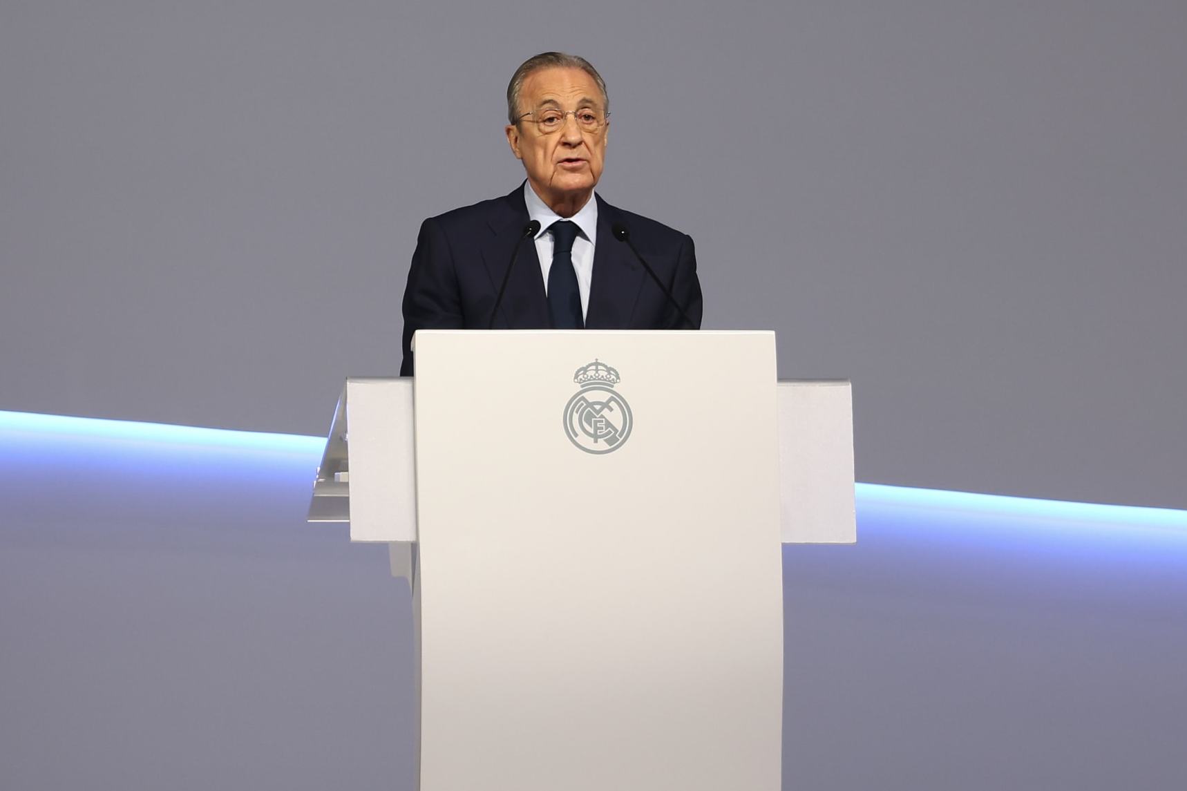 VALDEBEBAS, SPAIN - OCTOBER 02: Florentino Perez, President of Real Madrid, attends during the Ordinary General Assembly of Real Madrid celebrated at Ciudad Deportiva Real Madrid on October 02, 2022, in Valdebebas, Madrid, Spain. (Photo By Oscar J. Barroso/Europa Press via Getty Images)