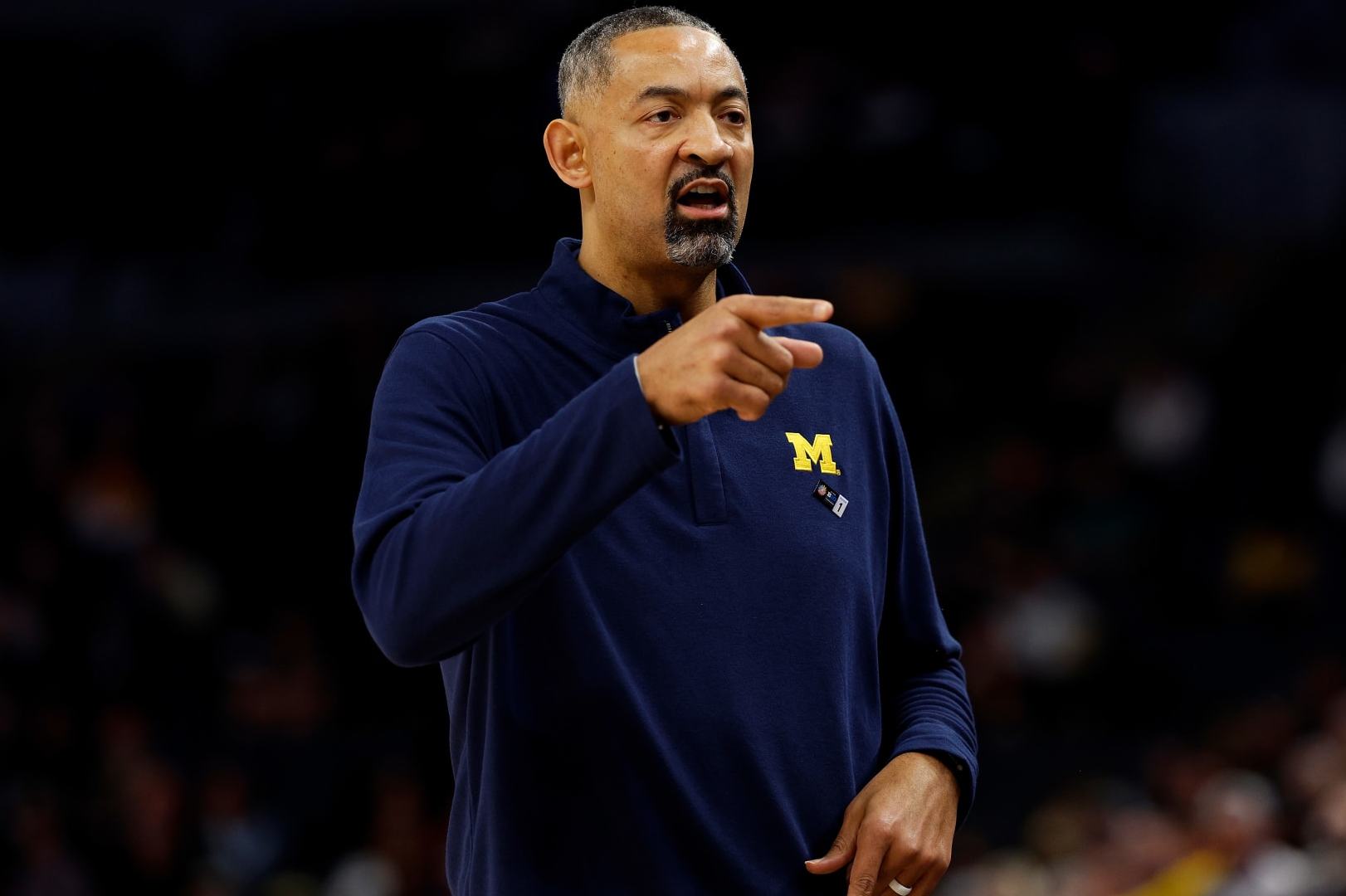 MINNEAPOLIS, MINNESOTA - MARCH 13: Head coach Juwan Howard of the Michigan Wolverines gestures against the Penn State Nittany Lions in the first half in the First Round of the Big Ten Tournament at Target Center on March 13, 2024 in Minneapolis, Minnesota. (Photo by David Berding/Getty Images)