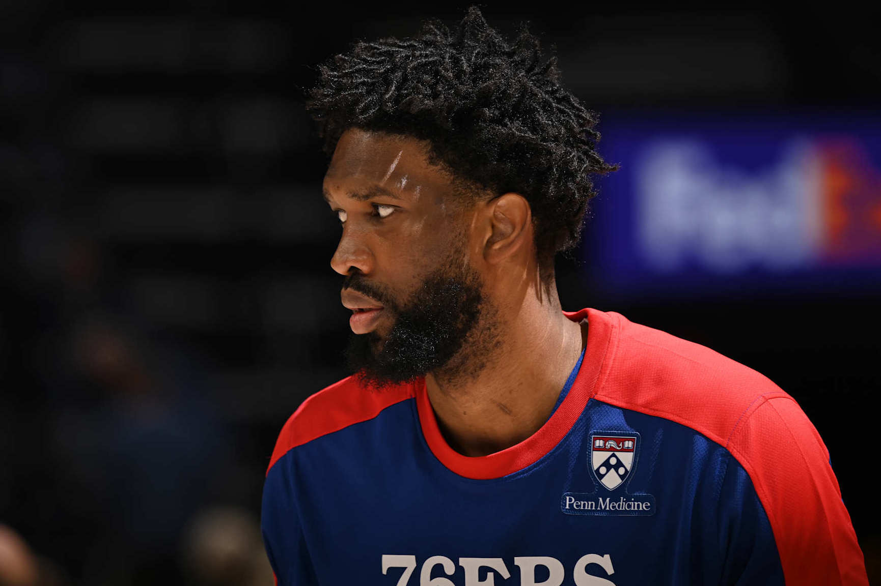 MEMPHIS, TN - NOVEMBER 20: Joel Embiid #21 of the Philadelphia 76ers looks on before the game against the Memphis Grizzlies on November 20, 2024 at FedExForum in Memphis, Tennessee. NOTE TO USER: User expressly acknowledges and agrees that, by downloading and or using this photograph, User is consenting to the terms and conditions of the Getty Images License Agreement. Mandatory Copyright Notice: Copyright 2024 NBAE (Photo by Grant Burke/NBAE via Getty Images)