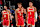 DETROIT, MI - NOVEMBER 8: Trae Young #11, Dyson Daniels #5, and Jalen Johnson #1 of the Atlanta Hawks look on during the game against the Detroit Pistons on November 8, 2024 at Little Caesars Arena in Detroit, Michigan. NOTE TO USER: User expressly acknowledges and agrees that, by downloading and/or using this photograph, User is consenting to the terms and conditions of the Getty Images License Agreement. Mandatory Copyright Notice: Copyright 2024 NBAE (Photo by Chris Schwegler/NBAE via Getty Images)