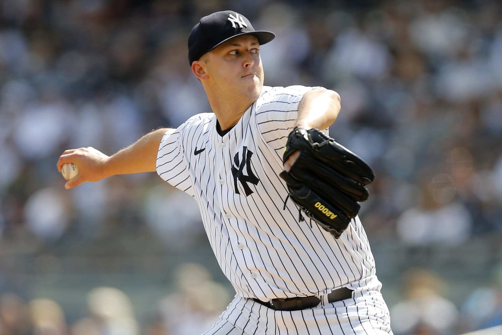 NEW YORK, NEW YORK - SEPTEMBER 10: Jameson Taillon #50 of the New York Yankees in action against the Tampa Bay Rays at Yankee Stadium on September 10, 2022 in the Bronx borough of New York City. The Yankees defeated the Rays 10-3. (Photo by Jim McIsaac/Getty Images)