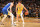 LOS ANGELES, CA - OCTOBER 13: Austin Reaves #15 of the Los Angeles Lakers dribbles the ball during the game against the Golden State Warriors on October 13, 2023 at Crypto.Com Arena in Los Angeles, California. NOTE TO USER: User expressly acknowledges and agrees that, by downloading and/or using this Photograph, user is consenting to the terms and conditions of the Getty Images License Agreement. Mandatory Copyright Notice: Copyright 2023 NBAE (Photo by Andrew D. Bernstein/NBAE via Getty Images)