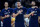 ABU DHABI, UNITED ARAB EMIRATES - JULY 17: Nikola Jokic (C) #15 of Serbia stands with teammates during their national anthem during an exhibition game between the United States and Serbia ahead of the Paris Olympic Games at Etihad Arena on July 17, 2024 in Abu Dhabi, United Arab Emirates. (Photo by Christopher Pike/Getty Images)