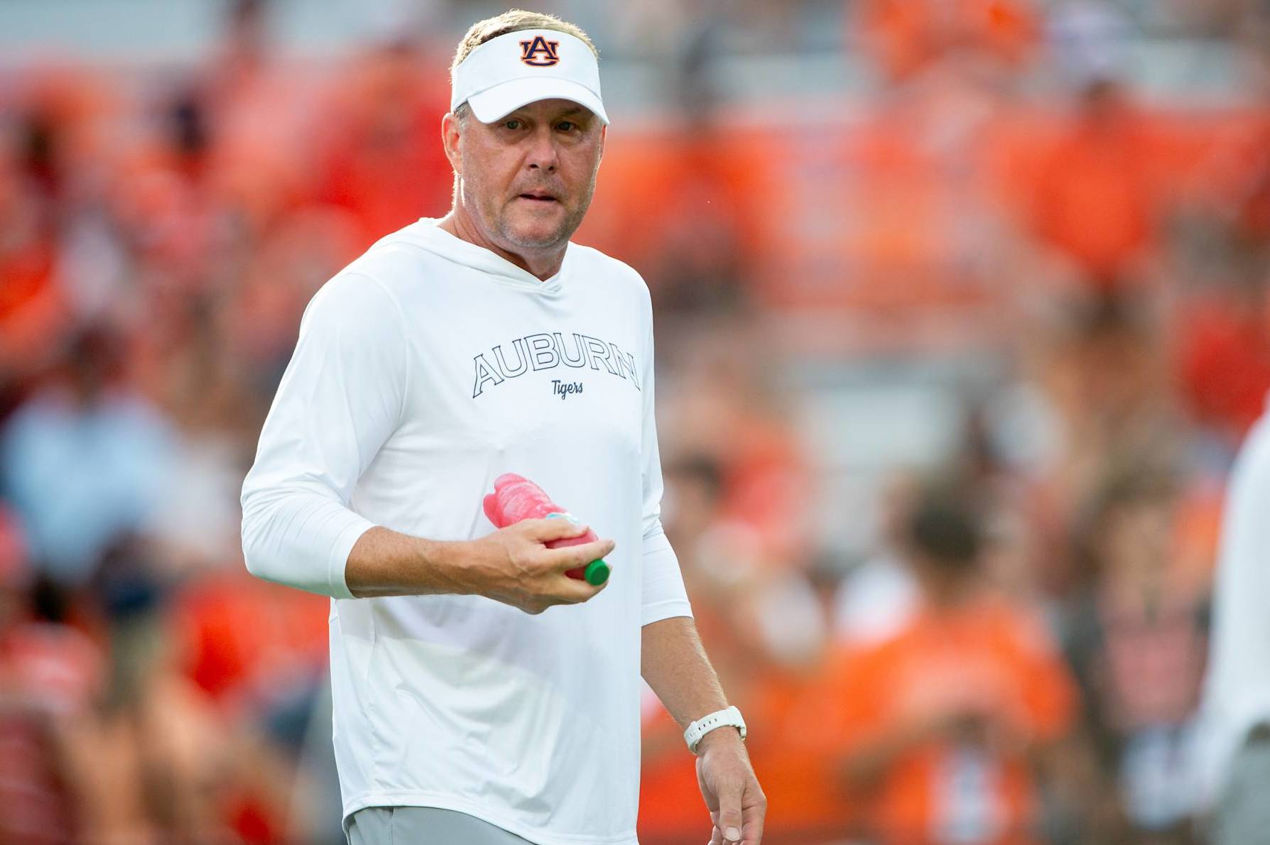 AUBURN, ALABAMA - AUGUST 31: Head coach Hugh Freeze of the Auburn Tigers prior to the game against the Alabama A&M Bulldogs at Jordan-Hare Stadium on August 31, 2024 in Auburn, Alabama. (Photo by Michael Chang/Getty Images)