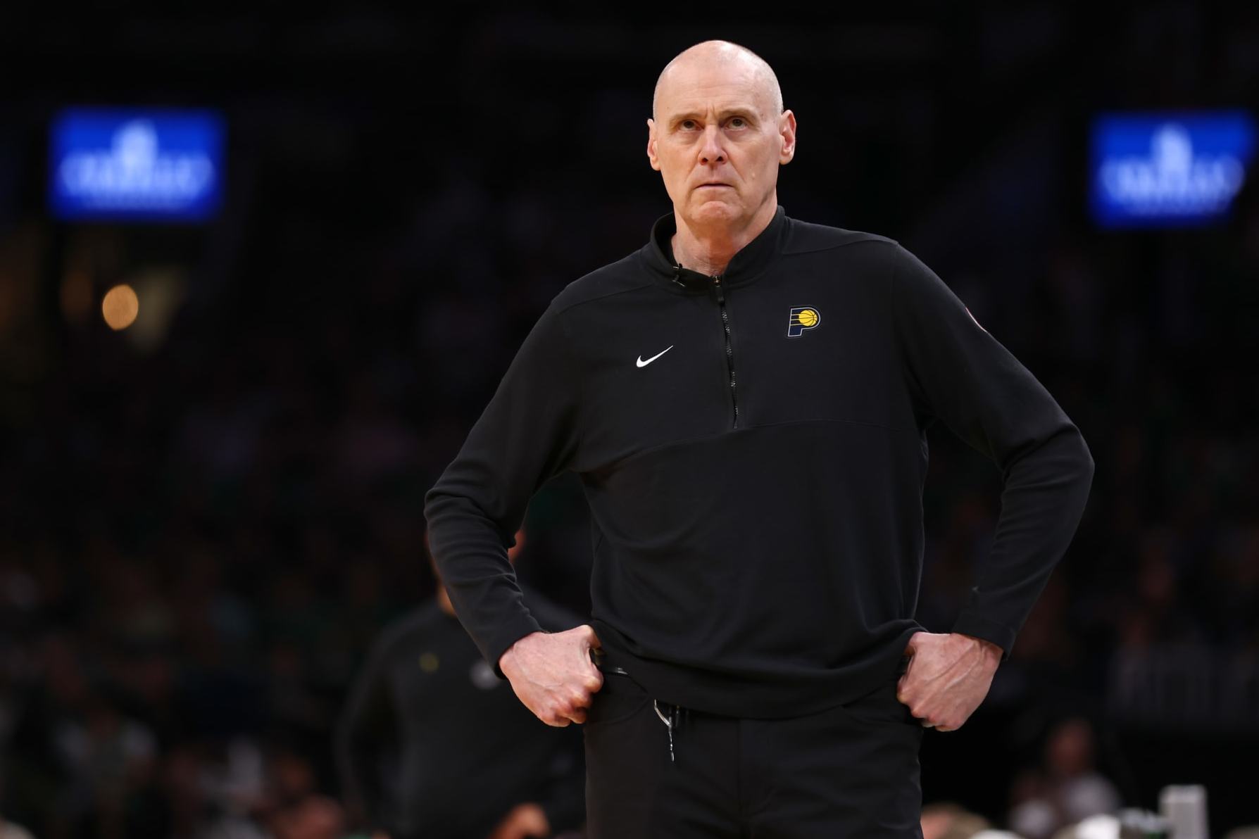 BOSTON, MASSACHUSETTS - MAY 23: Head coach Rick Carlisle of the Indiana Pacers looks on during the first quarter in Game Two of the Eastern Conference Finals against the Boston Celtics at TD Garden on May 23, 2024 in Boston, Massachusetts. NOTE TO USER: User expressly acknowledges and agrees that, by downloading and or using this photograph, User is consenting to the terms and conditions of the Getty Images License Agreement. (Photo by Maddie Meyer/Getty Images)