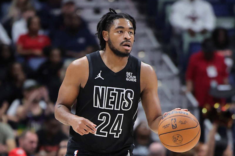 NEW ORLEANS, LOUISIANA - NOVEMBER 11: Cam Thomas #24 of the Brooklyn Nets drives with the ball against the New Orleans Pelicans during a game at the Smoothie King Center on November 11, 2024 in New Orleans, Louisiana. NOTE TO USER: User expressly acknowledges and agrees that, by downloading and or using this Photograph, user is consenting to the terms and conditions of the Getty Images License Agreement. (Photo by Jonathan Bachman/Getty Images)