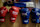 KHERSON, UKRAINE - MARCH 3: Boxing gloves of 12-year-old Kasprivskiy Maxim, the only karate kid who stays in the city since the first days of the war, are seen during his training process on March 3, 2023 in Kherson, Ukraine. Karateist Maxim continues his training in a shelter just 100 meters from the river on the Kherson front line. Last week he took part in the Kyokushin karate competition in Poltava and took 1st place. Now he is preparing for the Ukrainian Cup. Kasprivskiy Oleksandr, his father is the coach. (Photo by Gian Marco Benedetto/Anadolu Agency via Getty Images)