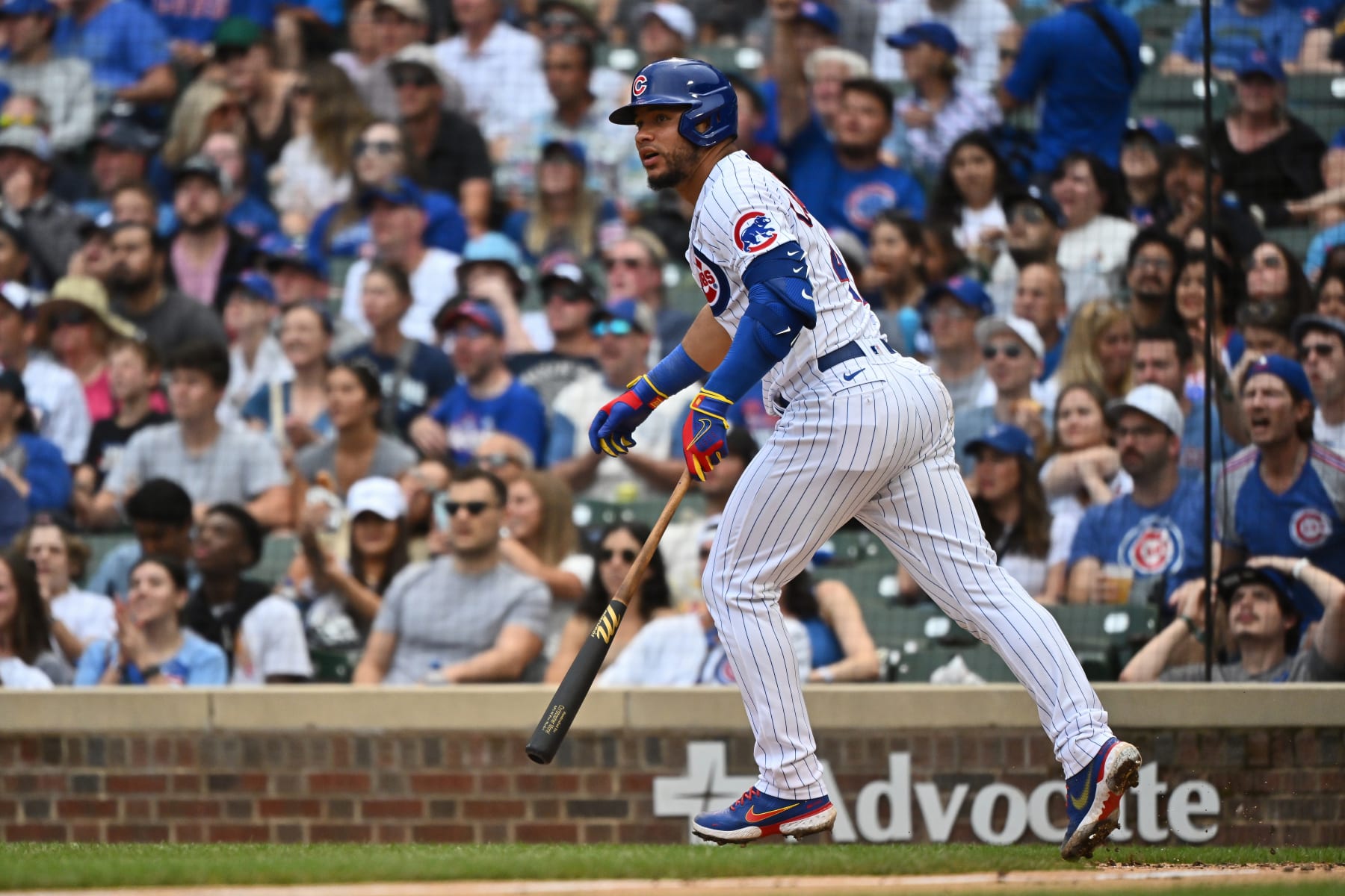 CHICAGO, IL - AUGUST 20: Willson Contreras #40 of the Chicago Cubs bats against the Milwaukee Brewers at Wrigley Field on August 20, 2022 in Chicago, Illinois. (Photo by Jamie Sabau/Getty Images)