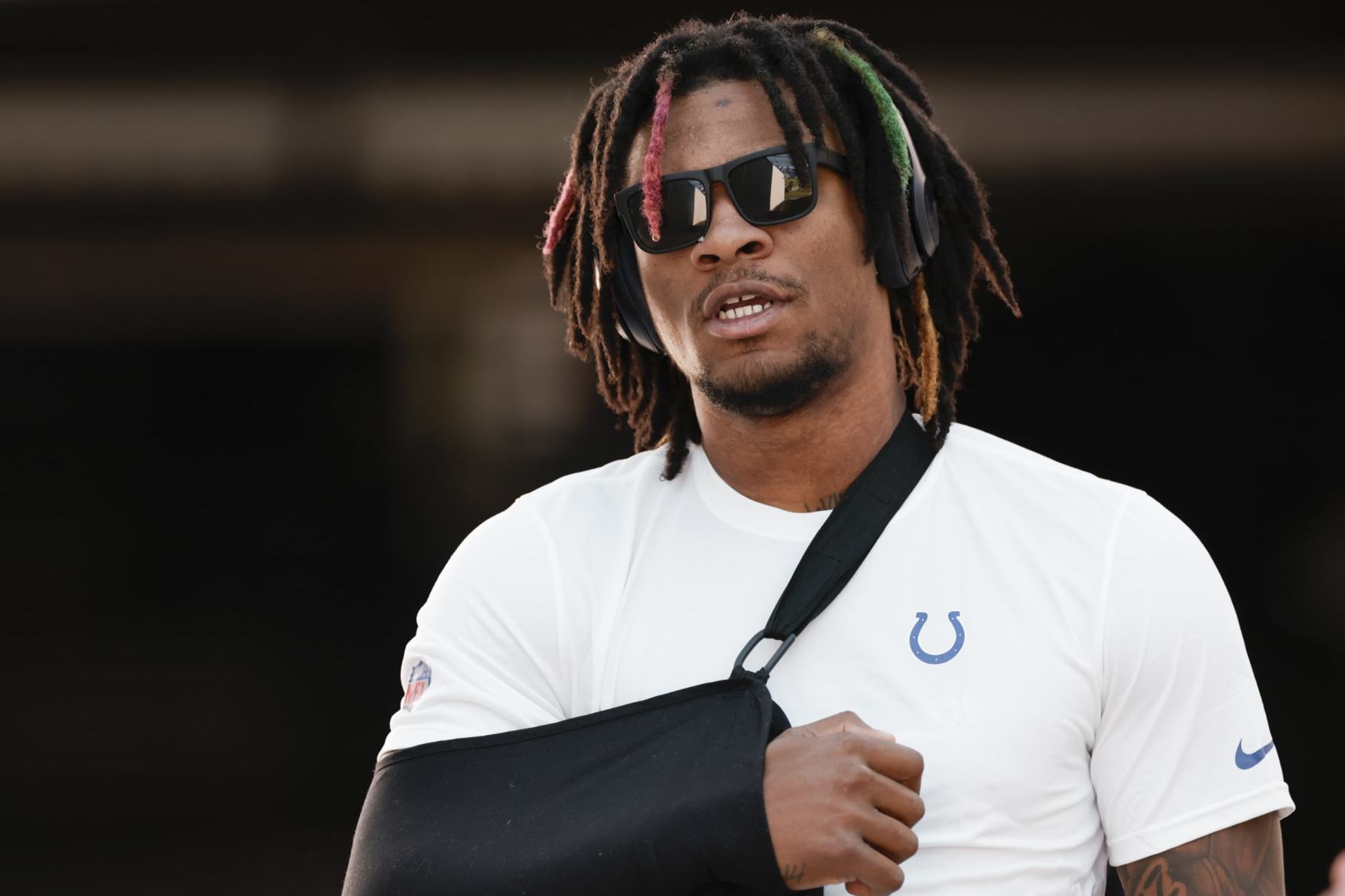 JACKSONVILLE, FL - OCTOBER 15: Indianapolis Colts quarterback Anthony Richardson (5) during the game between the against the Indianapolis Colts and theJacksonville Jaguars on October 15, 2023 at Ever bank Stadium in Jacksonville, Florida. (Photo by David Rosenblum/Icon Sportswire via Getty Images) JACKSONVILLE, FL - OCTOBER 15: Indianapolis Colts quarterback Anthony Richardson (5) during the game between the against the Indianapolis Colts and theJacksonville Jaguars on October 15, 2023 at Ever bank Stadium in Jacksonville, Florida. (Photo by David Rosenblum/Icon Sportswire via Getty Images)