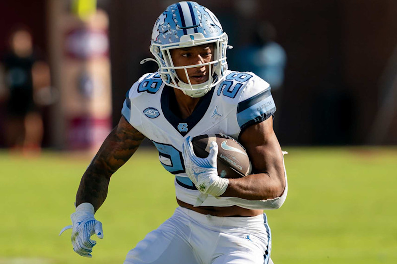 North Carolina running back Omarion Hampton