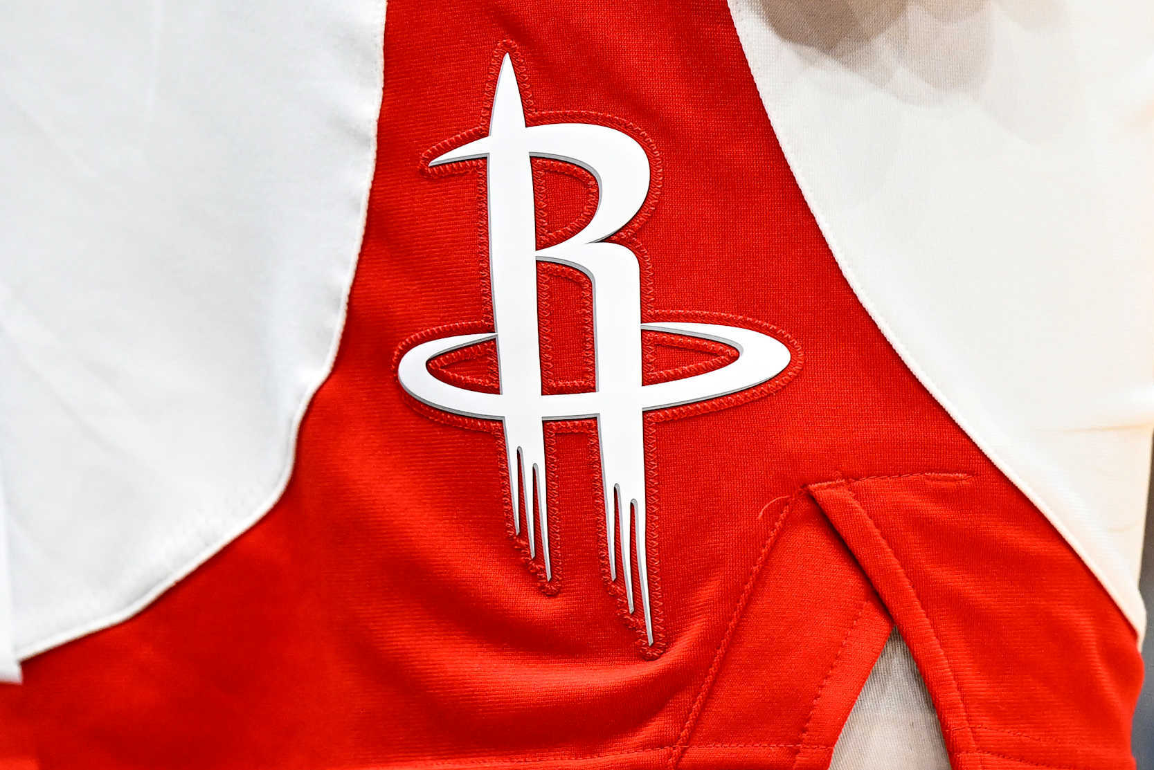 WASHINGTON, DC - JANUARY 05: The Houston Rockets logo on their uniform during the game against the Washington Wizards at Capital One Arena on January 05, 2022 in Washington, DC. NOTE TO USER: User expressly acknowledges and agrees that, by downloading and or using this photograph, User is consenting to the terms and conditions of the Getty Images License Agreement. (Photo by G Fiume/Getty Images)