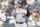 New York Mets' Pete Alonso gestures to teammates after hitting an RBI single during the first inning of a baseball game against the New York Yankees, Tuesday, July 25, 2023, in New York. (AP Photo/Frank Franklin II)