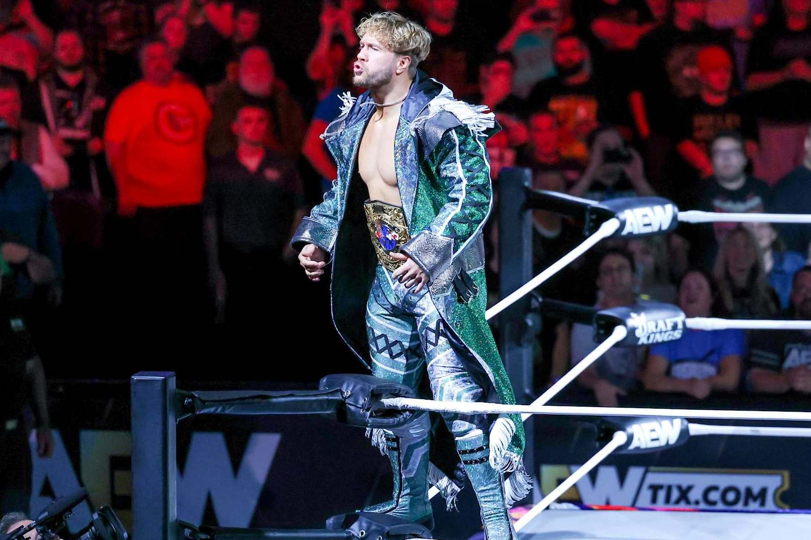 PITTSBURGH, PA - OCTOBER 02: Will Ospreay in the ring during AEW Dynamite on October 2, 2024, at the Petersen Events Center in Pittsburgh, PA. (Photo by Frank Jansky/Icon Sportswire via Getty Images)