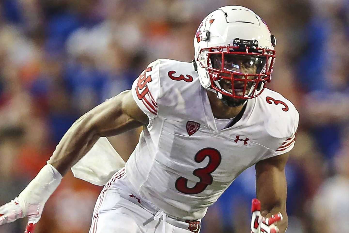 Utah linebacker Mohamoud Diabate (3) runs to the ball during an NCAA football game against Florida on Saturday, Sept. 3, 2022 in Gainesville, Fla. Florida defeated Utah 29-26. (AP Photo/Gary McCullough)