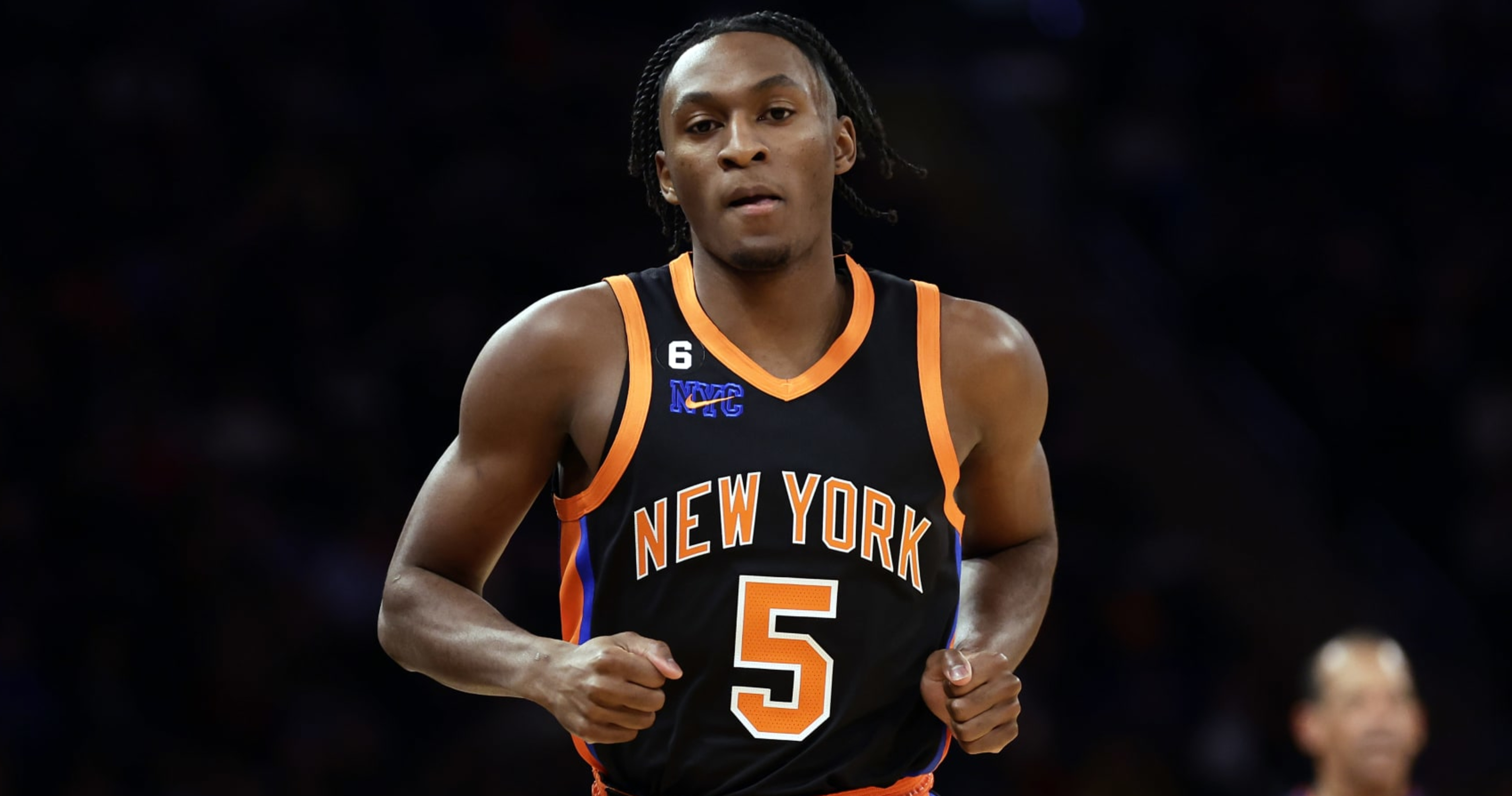 Immanuel Quickley New York Knicks Game-Used #5 Black City Jersey