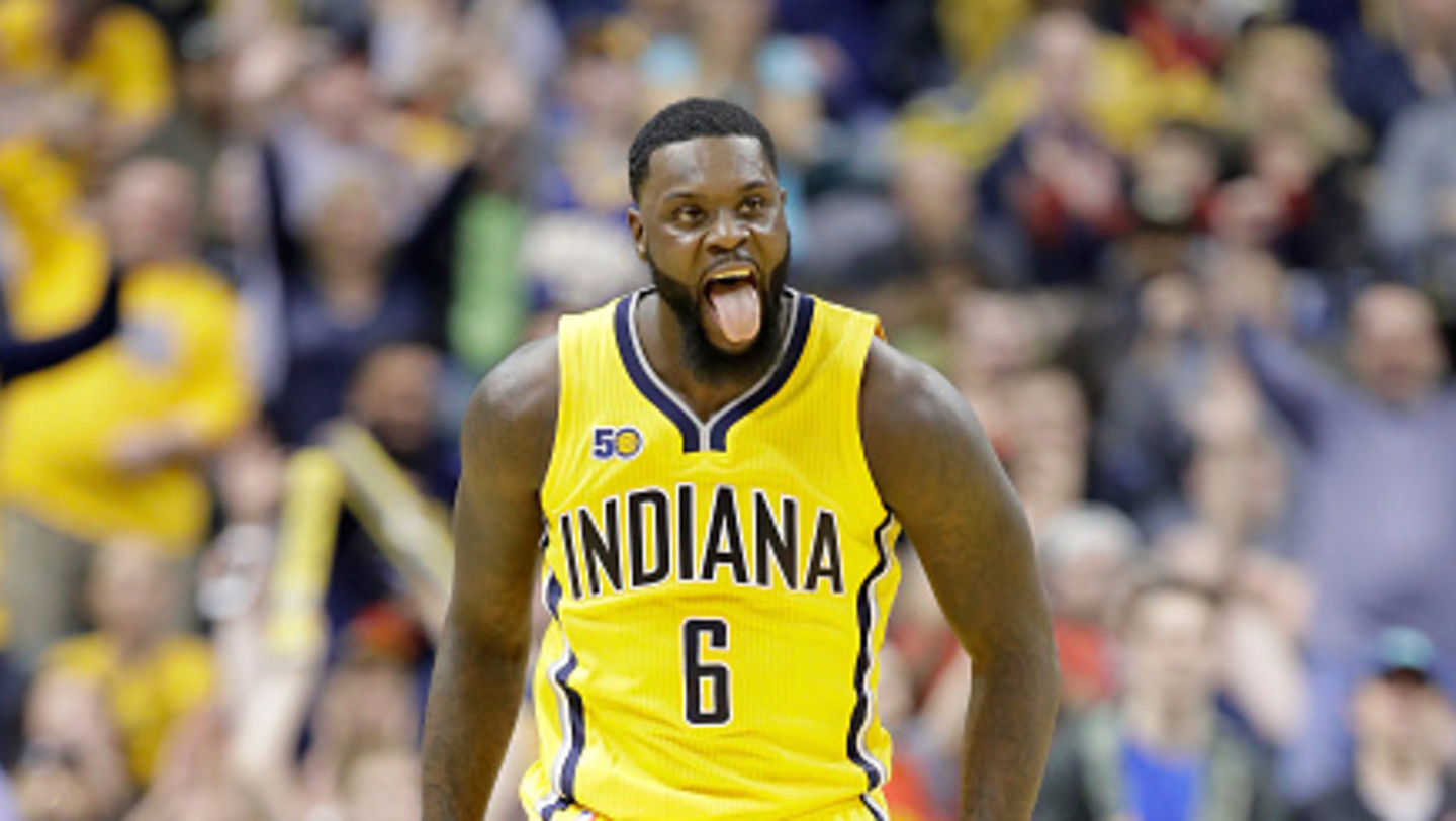 Lance Stephenson of the Indiana Pacers celebrates during the 108-90 News  Photo - Getty Images