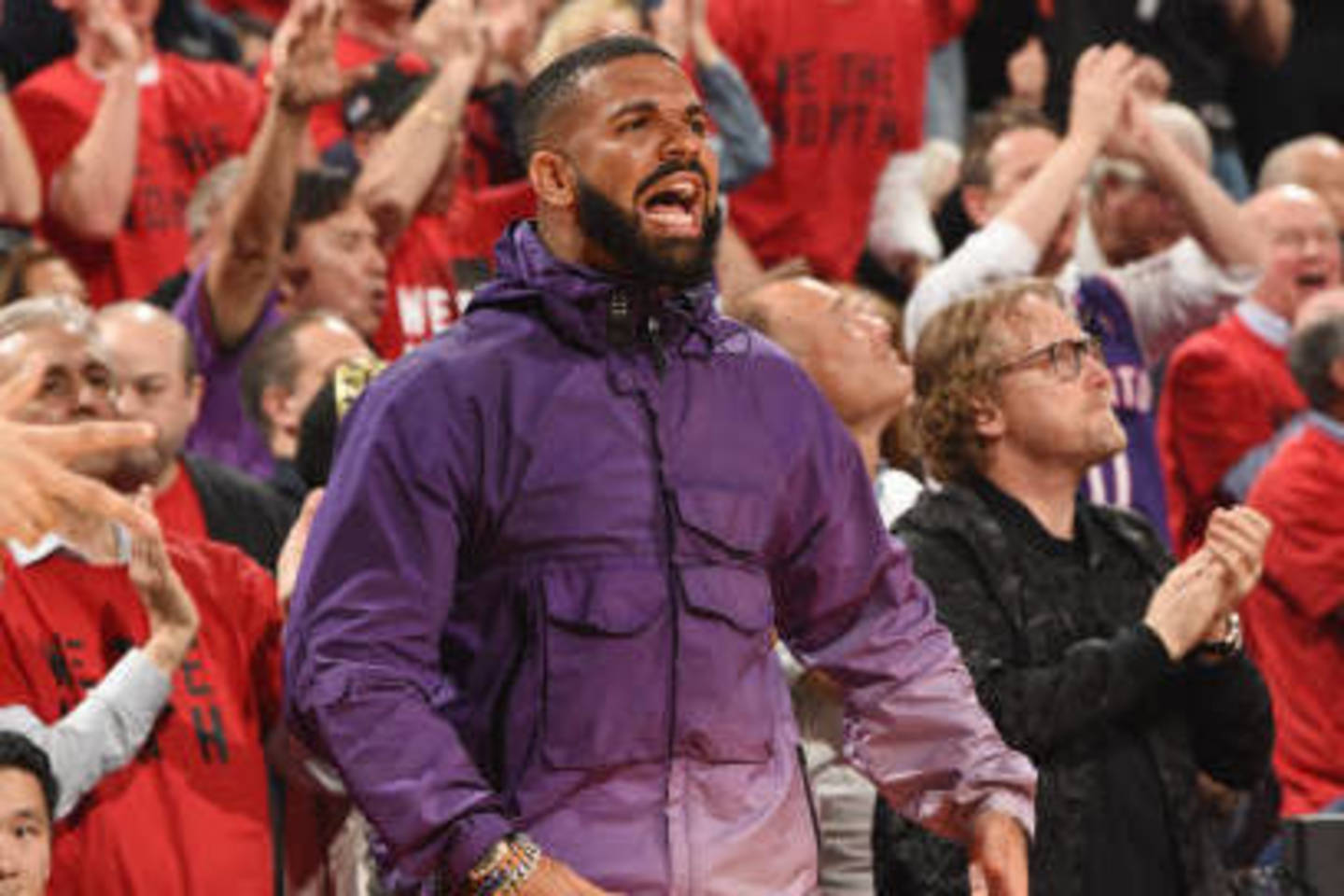 Drake purple discount jacket raptors game