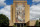 SOUTH BEND, IN - SEPTEMBER 04: The 'Way of Life' mural, also known as 'Touchdown Jesus,'  is seen on the campus of Notre Dame University before a game between the Notre Dame Fighting Irish and the Purdue Boilermakers at Notre Dame Stadium on September 4, 2010 in South Bend, Indiana. (Photo by Jonathan Daniel/Getty Images)