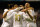 BILBAO, SPAIN - MAY 02: Pepe (R) of Real Madrid CF celebrates with teammates after Real scored their first goal during the La Liga match between Athletic Club and Real Madrid CF at estadio San Mames on May 2, 2012 in Bilbao, Spain.  (Photo by Denis Doyle/Getty Images)