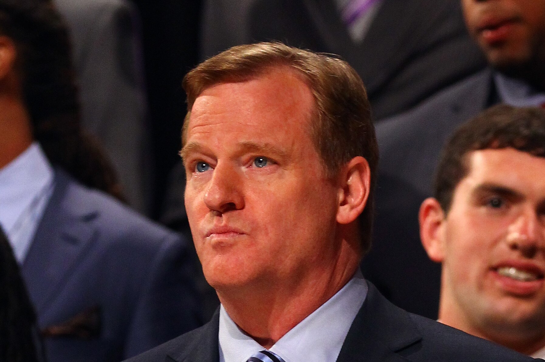 NEW YORK, NY - APRIL 26: NFL Commissioner Roger Goodell stands on stage during the 2012 NFL Draft at Radio City Music Hall on April 26, 2012 in New York City. (Photo by Al Bello/Getty Images)