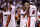MIAMI, FL - JUNE 21:  (L-R) Mario Chalmers #15, Chris Bosh #1, Dwyane Wade #3 and LeBron James #6 of the Miami Heat celebrate during the fourth quarter against the Oklahoma City Thunder in Game Five of the 2012 NBA Finals on June 21, 2012 at American Airlines Arena in Miami, Florida. NOTE TO USER: User expressly acknowledges and agrees that, by downloading and or using this photograph, User is consenting to the terms and conditions of the Getty Images License Agreement.  (Photo by Ronald Martinez/Getty Images)