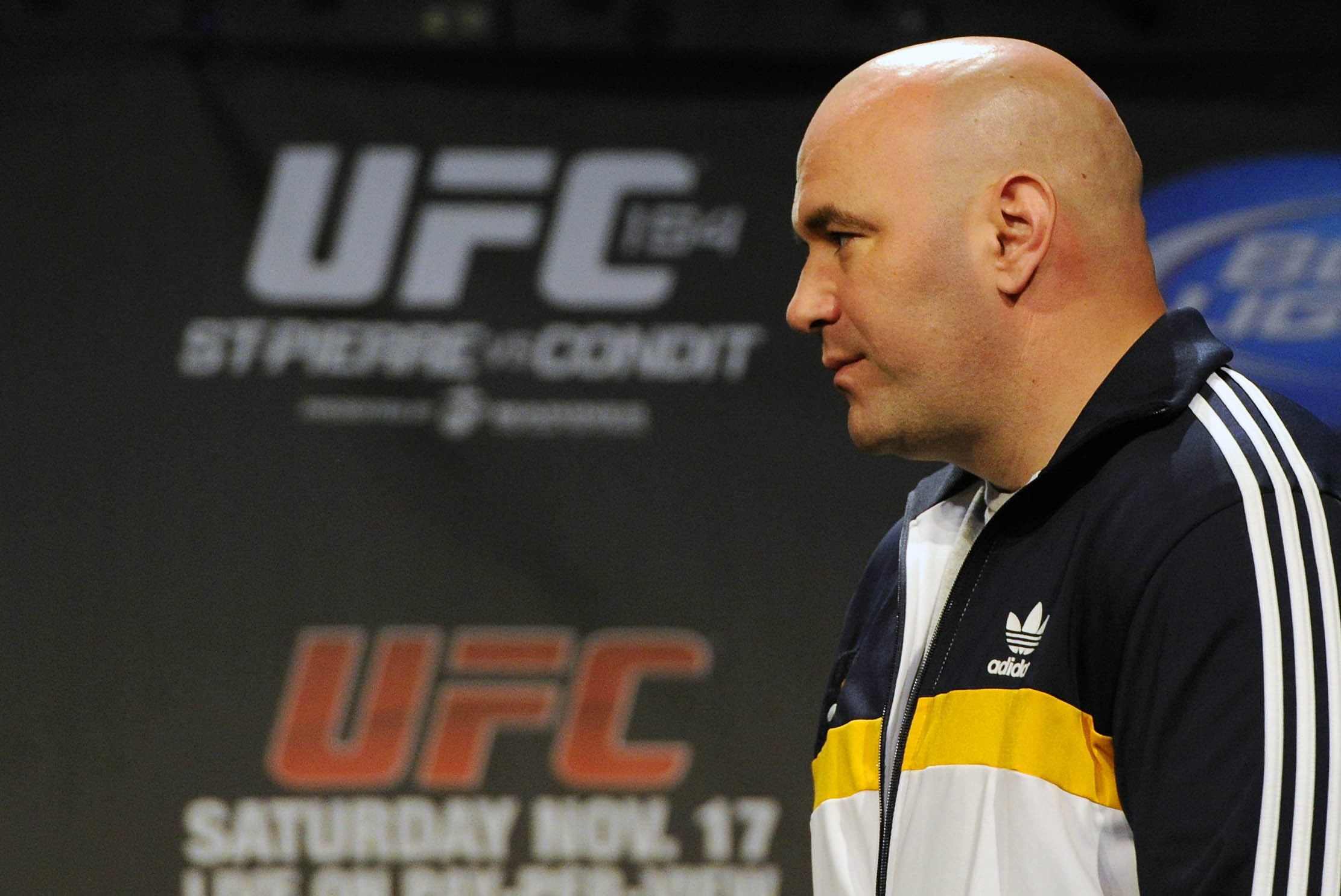 Nov 16, 2012; Montreal, QC, Canada; UFC president Dana White  during the weigh in for UFC 154 at New City Gas.  Mandatory Credit: Eric Bolte-USA TODAY Sports