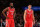Dec. 17, 2012; New York, NY, USA; Houston Rockets shooting guard James Harden (13) and point guard Jeremy Lin (7) on the court against the New York Knicks during the second quarter at Madison Square Garden. Mandatory Credit: Debby Wong-USA TODAY Sports