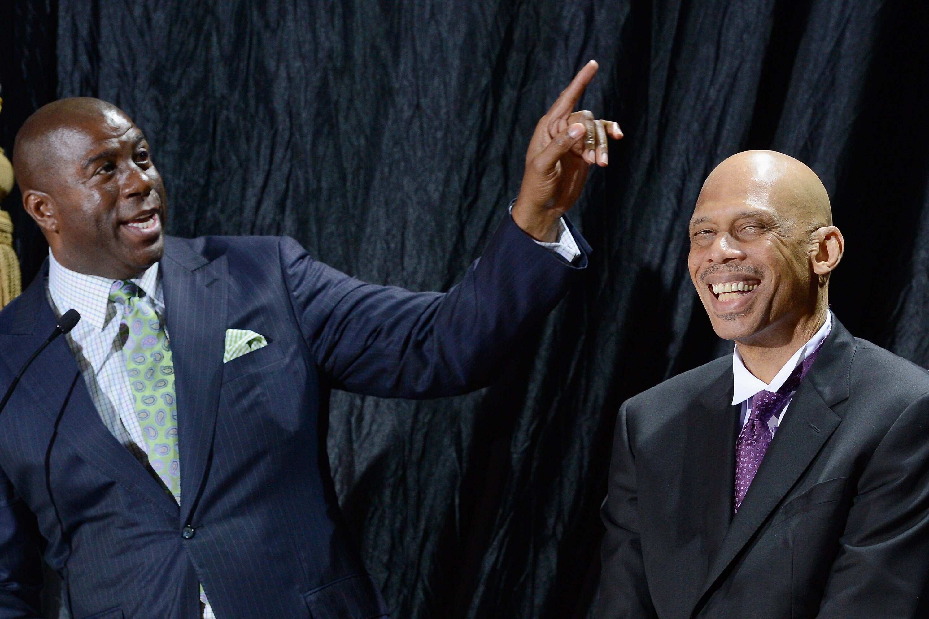 Magic Johnson wears many sports hats in LA, including former Lakers great, former Lakers owner, current Dodgers owner and NBA TV analyst.