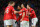 MANCHESTER, ENGLAND - FEBRUARY 10:  Ryan Giggs of Manchester United is congratulated by his team-mates after scoring the opening goal during the Barclays Premier League match between Manchester United and Everton at Old Trafford on February 10, 2013 in Manchester, England.  (Photo by Shaun Botterill/Getty Images)