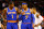 BOSTON, MA - JANUARY 24: Amar'e Stoudemire #1 and Carmelo Anthony #7 of the New York Knicks talk during a timeout against the Boston Celtics during the game on January 24, 2013 at TD Garden in Boston, Massachusetts. NOTE TO USER: User expressly acknowledges and agrees that, by downloading and or using this photograph, User is consenting to the terms and conditions of the Getty Images License Agreement. (Photo by Jared Wickerham/Getty Images)