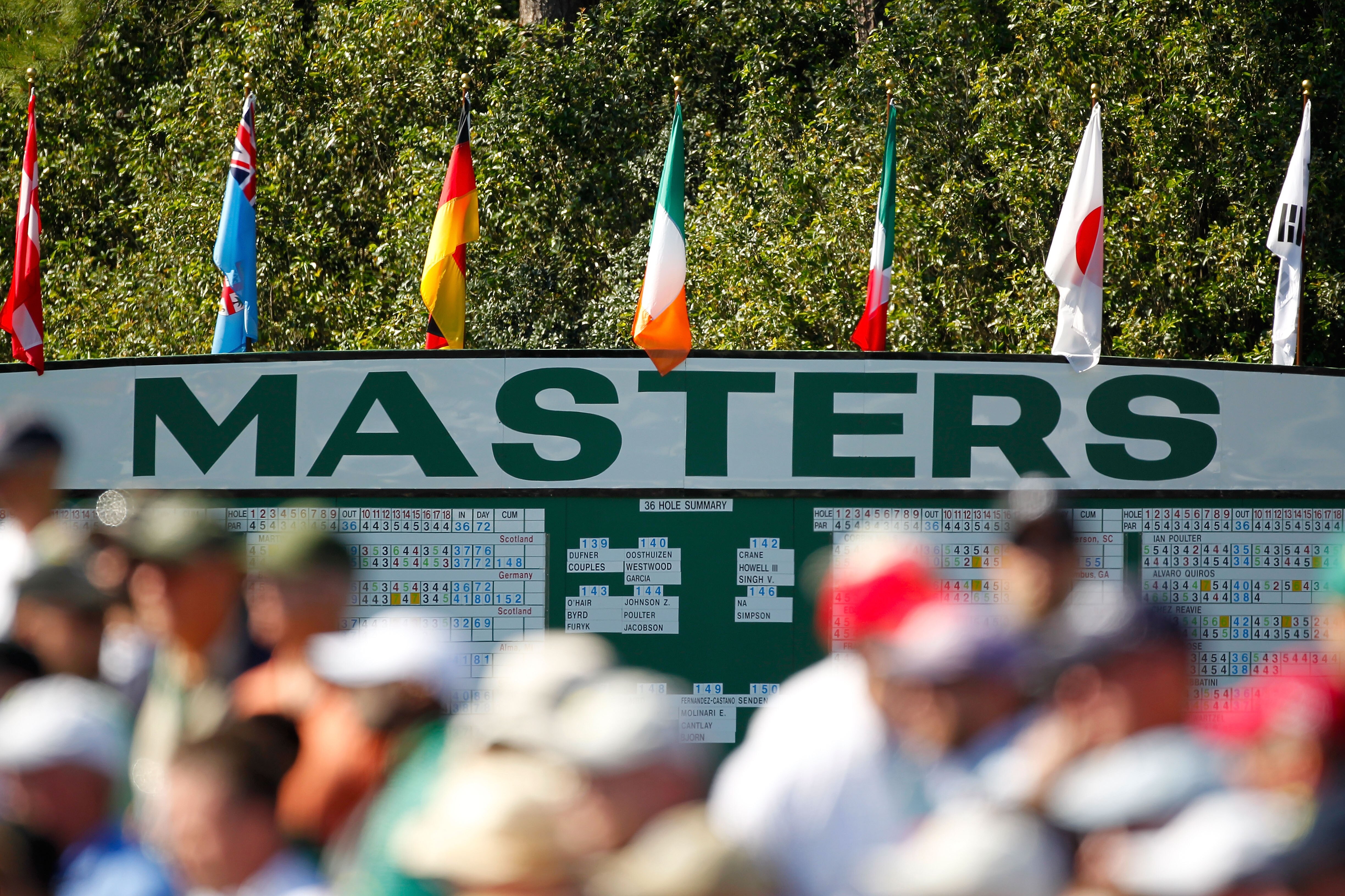 AUGUSTA, GA - APRIL 06: The leaderboard is seen during the second round of the 2012 Masters Tournament at Augusta National Golf Club on April 6, 2012 in Augusta, Georgia. (Photo by Streeter Lecka/Getty Images)