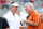 Oct 13, 2012; Dallas, TX, USA; Oklahoma Sooners head coach Bob Stoops (left) talks with Texas Longhorns head coach Mack Brown (red) before the red river rivalry at the Cotton Bowl. Mandatory Credit: Tim Heitman-USA TODAY Sports