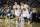Nov 2, 2013; Oakland, CA, USA; Golden State Warriors shooting guard Klay Thompson (11) celebrates with point guard Stephen Curry (30) after scoring a three point basket against the Sacramento Kings during the second quarter at Oracle Arena. Mandatory Credit: Kelley L Cox-USA TODAY Sports