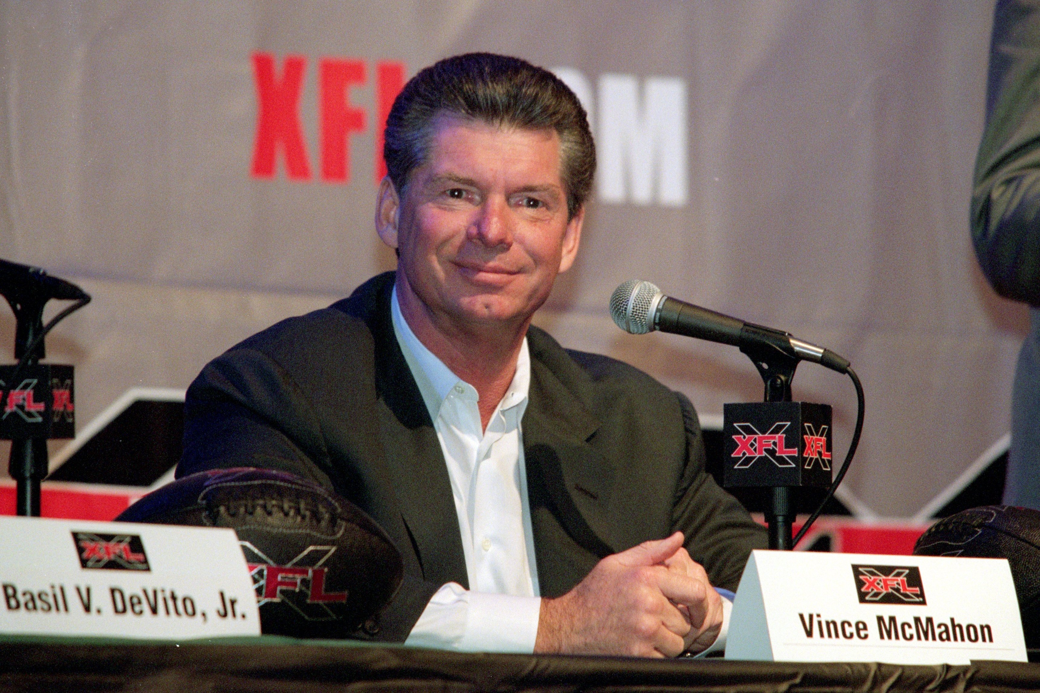 12 Jul 2000: Vince McMahon smiles during the XFL Press Conference at the House of Blues in Los Angeles, California.Mandatory Credit: Tom Hauck /Allsport