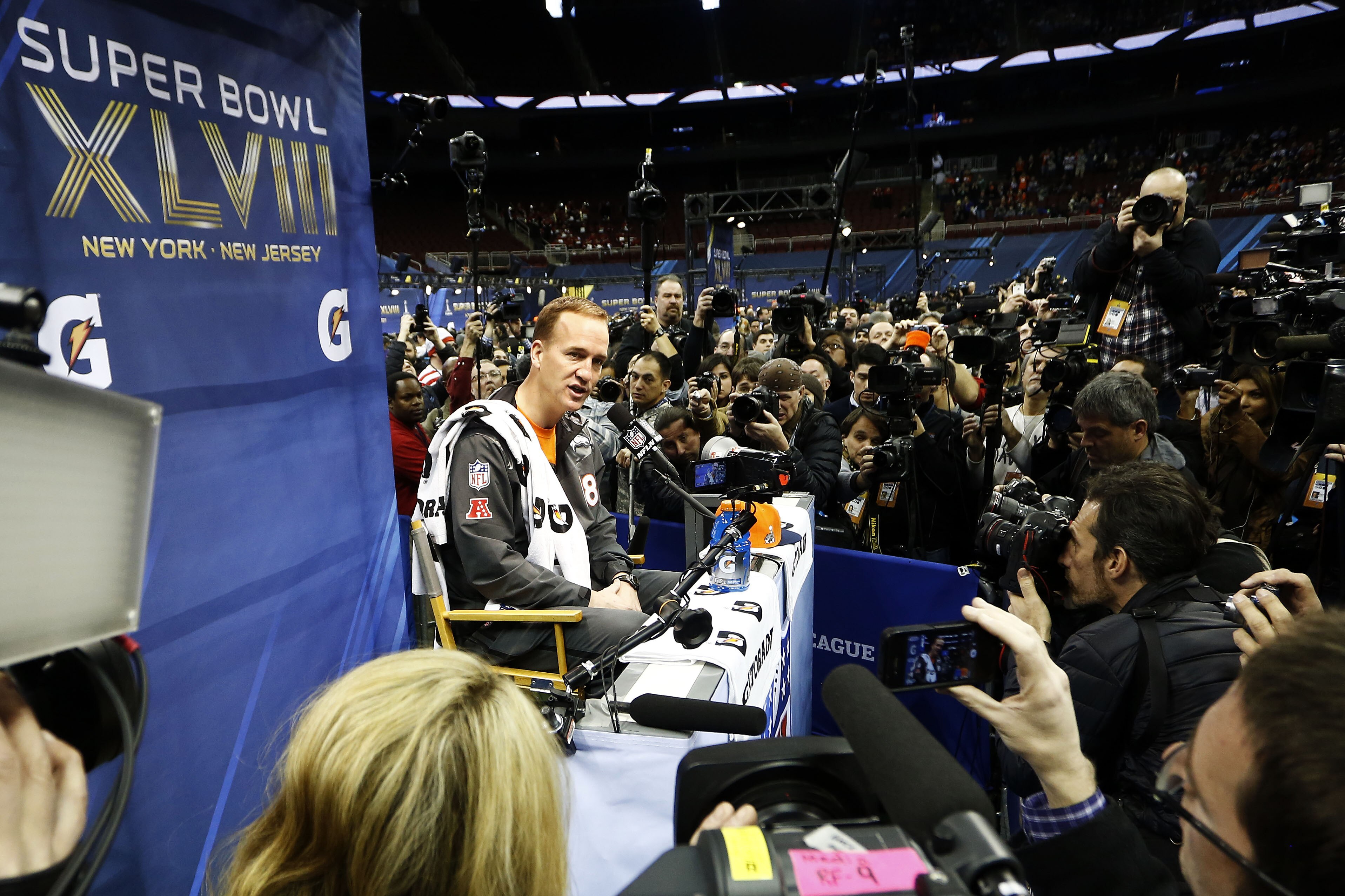 NEWARK, NJ - JANUARY 28: Quarterback Peyton Manning