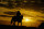 ELMONT, NY - MAY 30: A horse and exercise rider train on the main track during sunrise at Belmont Park on May 30, 2014 in Elmont, New York. (Photo by Al Bello/Getty Images)