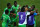 CUIABA, BRAZIL - JUNE 21:  Peter Odemwingie of Nigeria (C) celebrates scoring his team's first goal with teammates  during the 2014 FIFA World Cup Group F match between Nigeria and Bosnia-Herzegovina at Arena Pantanal on June 21, 2014 in Cuiaba, Brazil.  (Photo by Clive Brunskill/Getty Images)