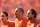 SAO PAULO, BRAZIL - JUNE 23:  (L-R)  Daryl Janmaat, Ron Vlaar and Daley Blind of the Netherlands sing the National Anthem prior to during the 2014 FIFA World Cup Brazil Group B match between the Netherlands and Chile at Arena de Sao Paulo on June 23, 2014 in Sao Paulo, Brazil.  (Photo by Julian Finney/Getty Images)