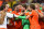 SALVADOR, BRAZIL - JULY 05:  Goalkeeper Tim Krul of the Netherlands celebrates with teammates after making a save in a penalty shootout to defeat Costa Rica during the 2014 FIFA World Cup Brazil Quarter Final match between the Netherlands and Costa Rica at Arena Fonte Nova on July 5, 2014 in Salvador, Brazil.  (Photo by Jamie McDonald/Getty Images)