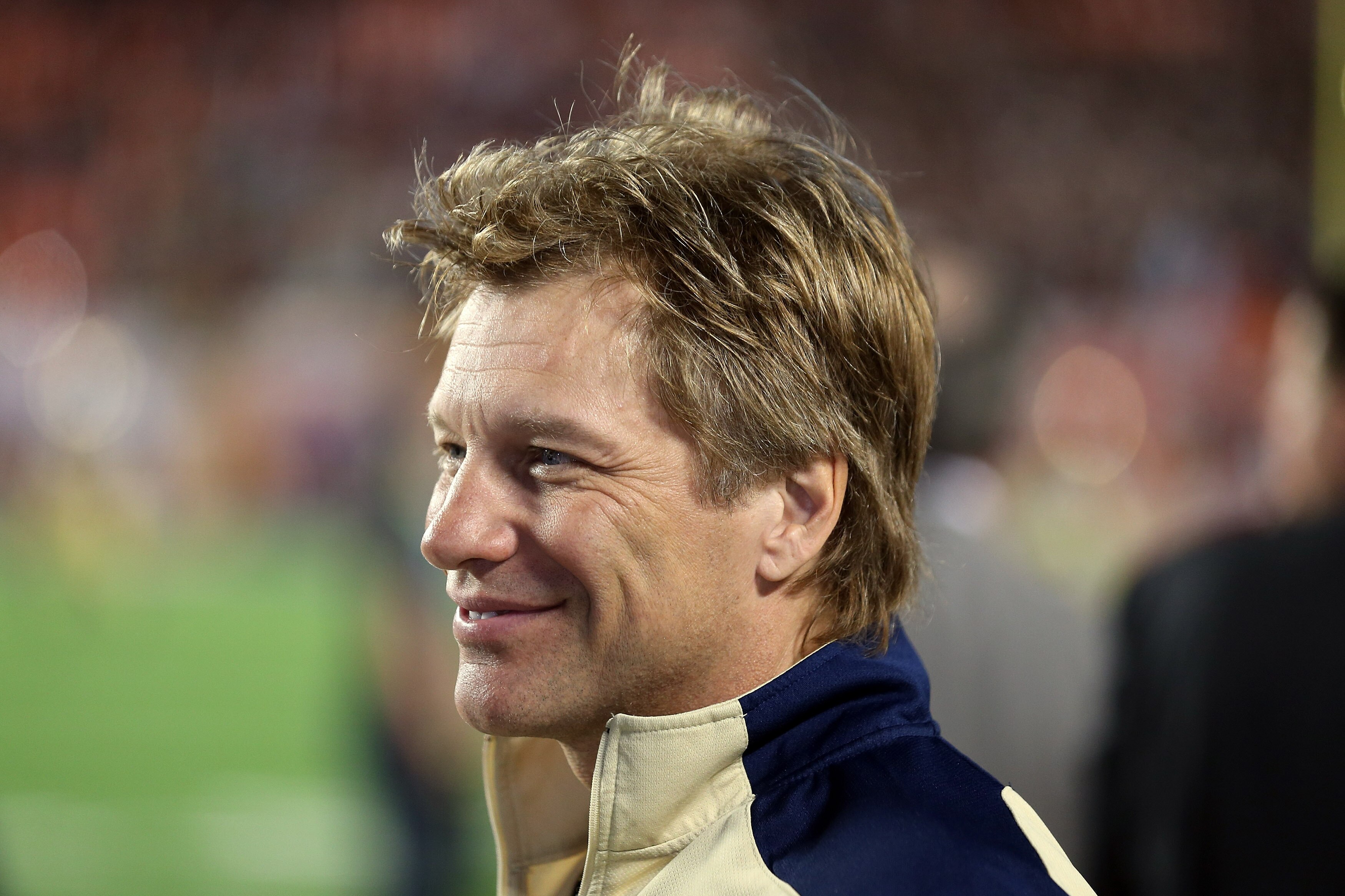 MIAMI GARDENS, FL - JANUARY 07: Jon Bon Jovi looks on prior to the 2013 Discover BCS National Championship game between the Alabama Crimson Tide and the Notre Dame Fighting Irish at Sun Life Stadium on January 7, 2013 in Miami Gardens, Florida. (Photo by Streeter Lecka/Getty Images)