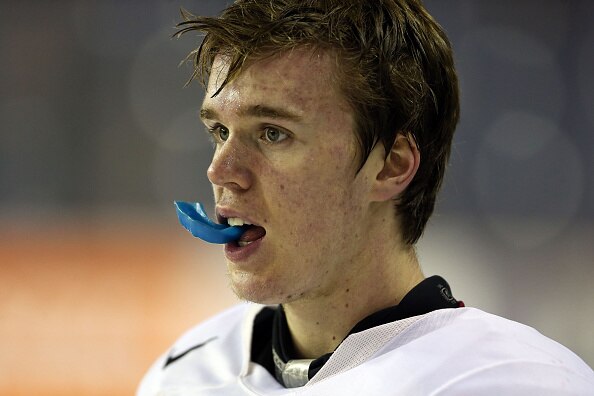 ST CATHARINES, ON - DECEMBER 15: Connor McDavid #17 skates during the Canada National Junior Team practice at the Meridian Centre on December 15, 2014 in St Catharines, Ontario, Canada. (Photo by Vaughn Ridley/Getty Images)