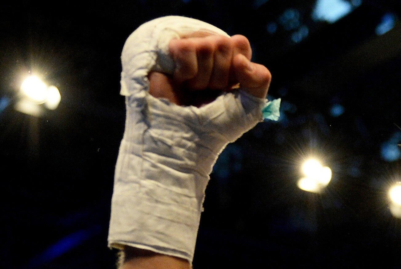 BAYREUTH, GERMANY - DECEMBER 13: Christine Theiss of Germany after her victory ageinst Olga Stavrova of Russia during their WKU World Title fight at Oberfrankenhalle on December 13, 2013 in Bayreuth, Germany. (Photo by Micha Will/Getty Images)