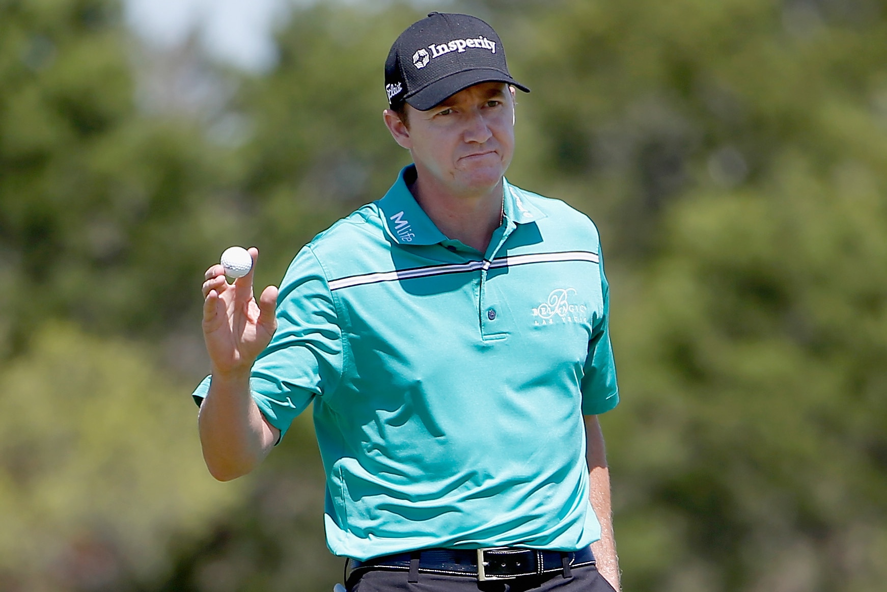 SAN ANTONIO, TX - MARCH 29: Jimmy Walker reacts after his putt on the third hole during the final round of the Valero Texas Open at TPC San Antonio AT&T Oaks Course on March 29, 2015 in San Antonio, Texas. (Photo by Christian Petersen/Getty Images)