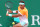 Rafael Nadal of Spain plays a return to Lucas Pouille of France during their match of the Monte Carlo Tennis Masters tournament in Monaco, Wednesday, April 15, 2015. (AP Photo/Lionel Cironneau)
