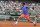 Switzerland's Roger Federer returns in the first round match of the French Open tennis tournament against Colombia's Alejandro Falla at the Roland Garros stadium, in Paris, France, Sunday, May 24, 2015. Federer won in three sets 6-3, 6-3. 6-4. (AP Photo/David Vincent)