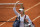 Russia's Maria Sharapova leaves the court after losing to Lucie Safarova of the Czech Republic during their fourth round match of the French Open tennis tournament at the Roland Garros stadium, Monday, June 1, 2015 in Paris. Safarova won 7-6, 6-4. (AP Photo/Christophe Ena)