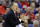 Oklahoma head coach Lon Kruger cheers his team in the second half of an NCAA tournament college basketball game against Dayton in the Round of 32 in Columbus, Ohio, Sunday, March 22, 2015. (AP Photo/Tony Dejak)