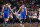 BROOKLYN, NY - DECEMBER 6: Stephen Curry #30 and Klay Thompson #11 of the Golden State Warriors high five each other during the game against the Brooklyn Nets on December 6, 2015 at Barclays Center in Brooklyn, New York. NOTE TO USER: User expressly acknowledges and agrees that, by downloading and or using this Photograph, user is consenting to the terms and conditions of the Getty Images License Agreement. Mandatory Copyright Notice: Copyright 2015 NBAE (Photo by Nathaniel S. Butler/NBAE via Getty Images)