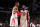 HOUSTON, TX - JANUARY 10: Dwight Howard #12 and James Harden #13 of the Houston Rockets are seen against the Indiana Pacers on January 10, 2016 at the Toyota Center in Houston, Texas. NOTE TO USER: User expressly acknowledges and agrees that, by downloading and or using this photograph, User is consenting to the terms and conditions of the Getty Images License Agreement. Mandatory Copyright Notice: Copyright 2016 NBAE (Photo by Bill Baptist/NBAE via Getty Images)